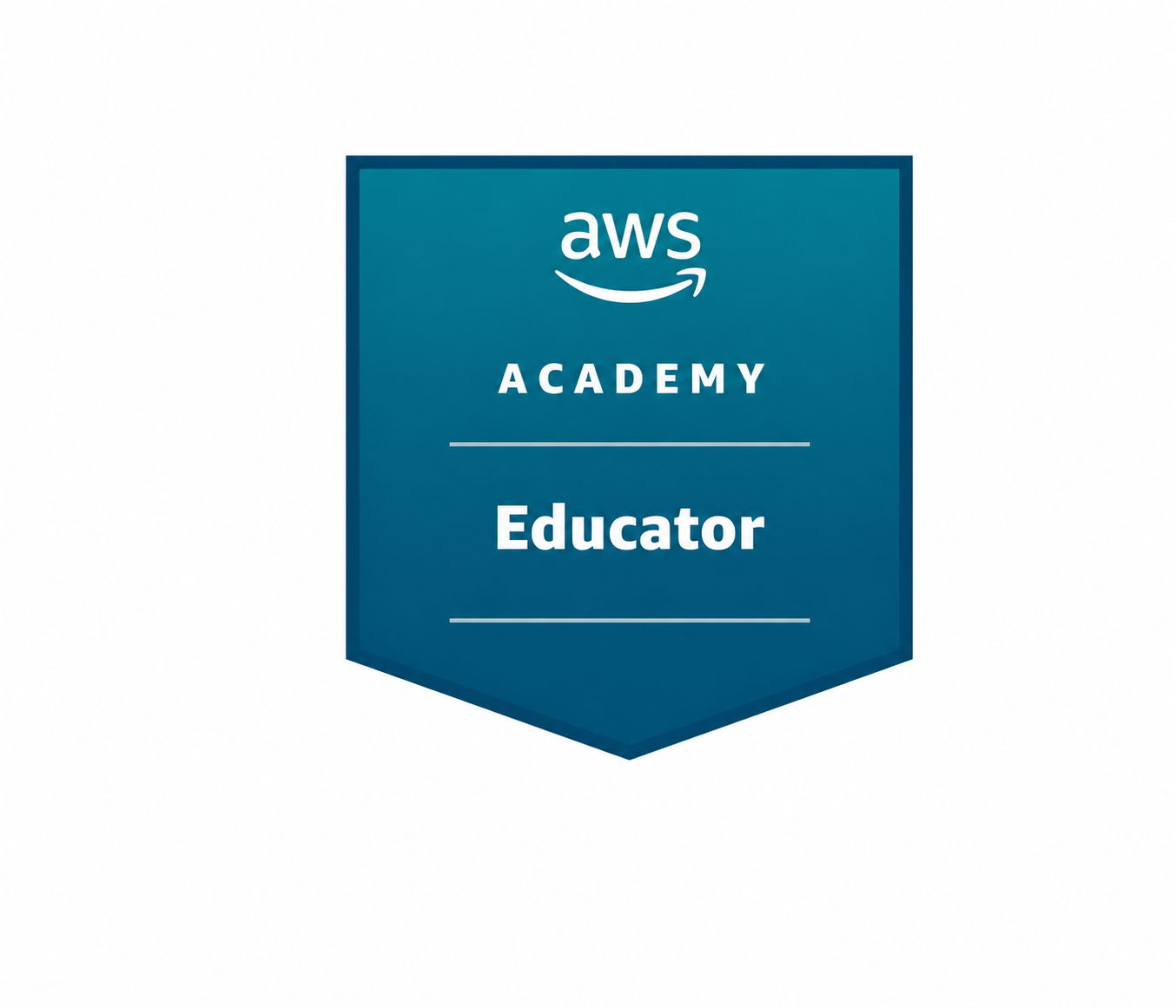 Insignia AWS Academy Educator otorgada por Amazon Web Services Training and Certification